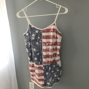 “American Flag” printed romper size m